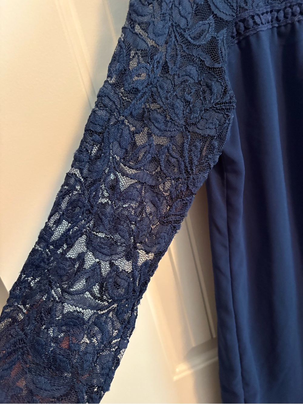 Luxology Navy Lace Yoke Tunic Top - Picture 3 of 4